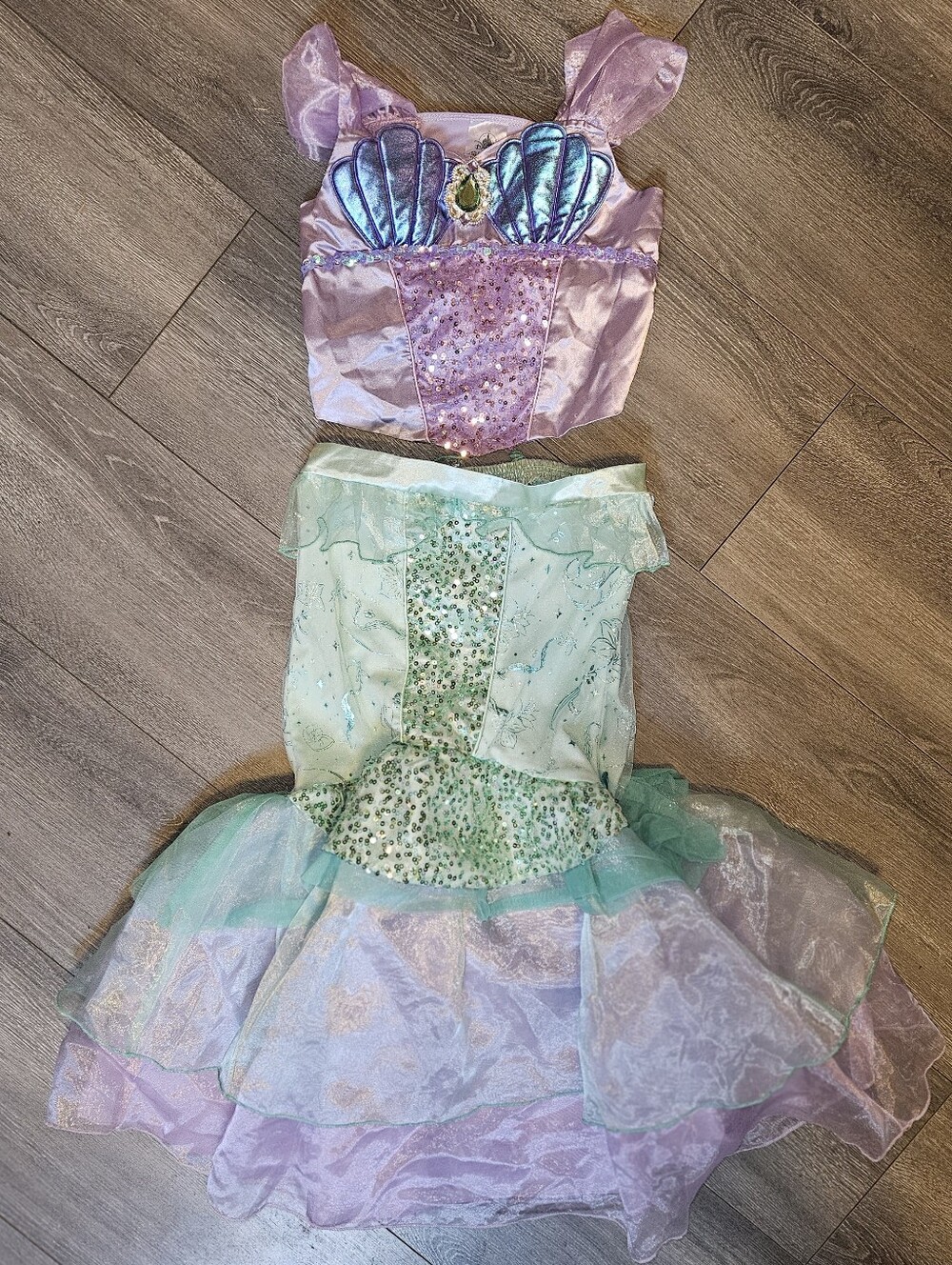 Disney Girls Little Mermaid Costume - Lavender Purple and Green